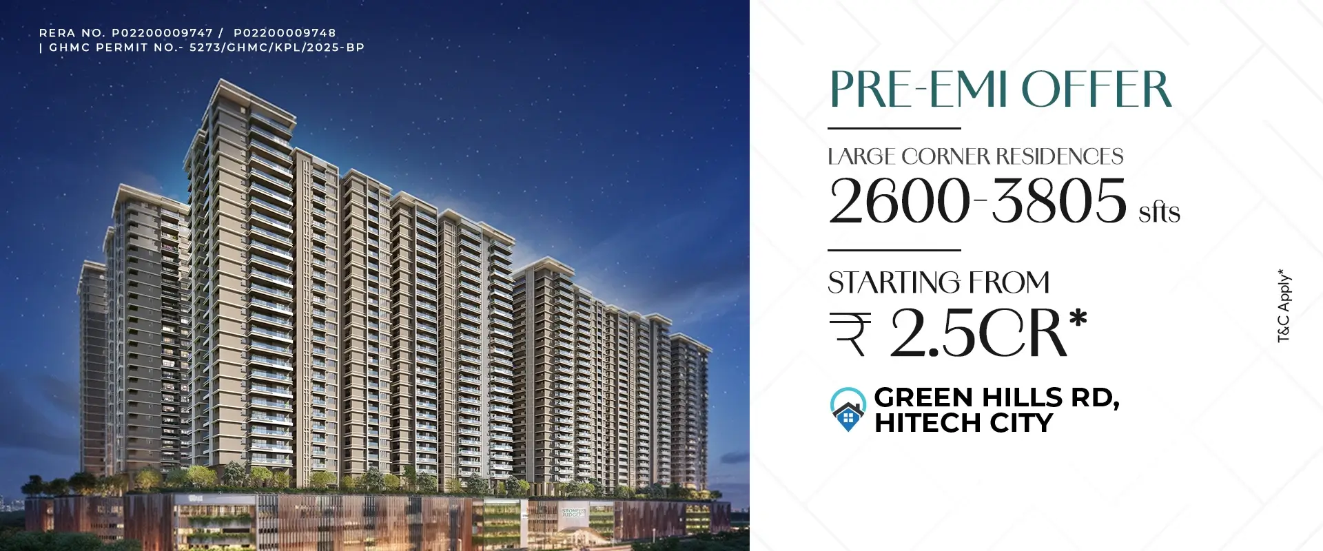 Stone Ridge luxury apartments in HITEC City, Hyderabad